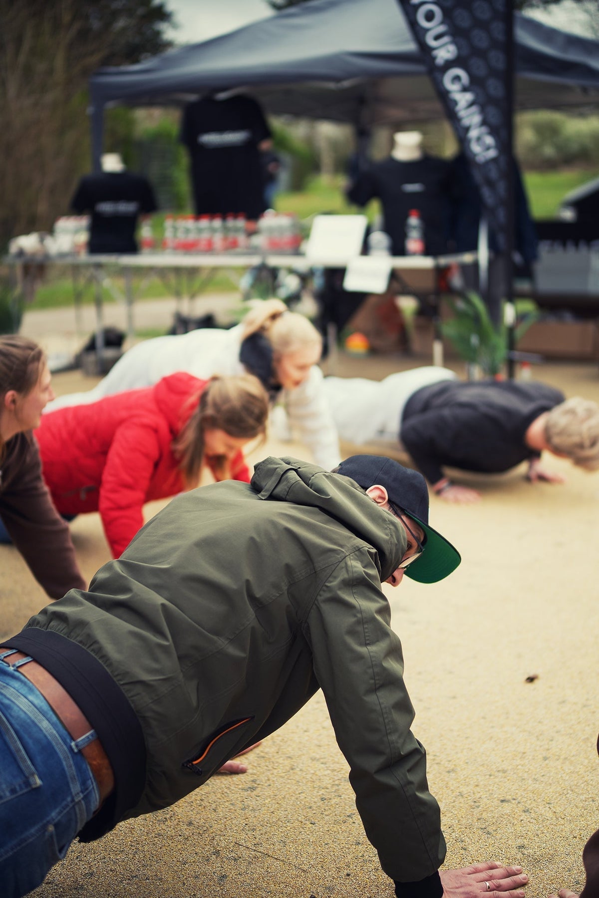 Spectators became participants in the Bring Sally Up workout challenge!